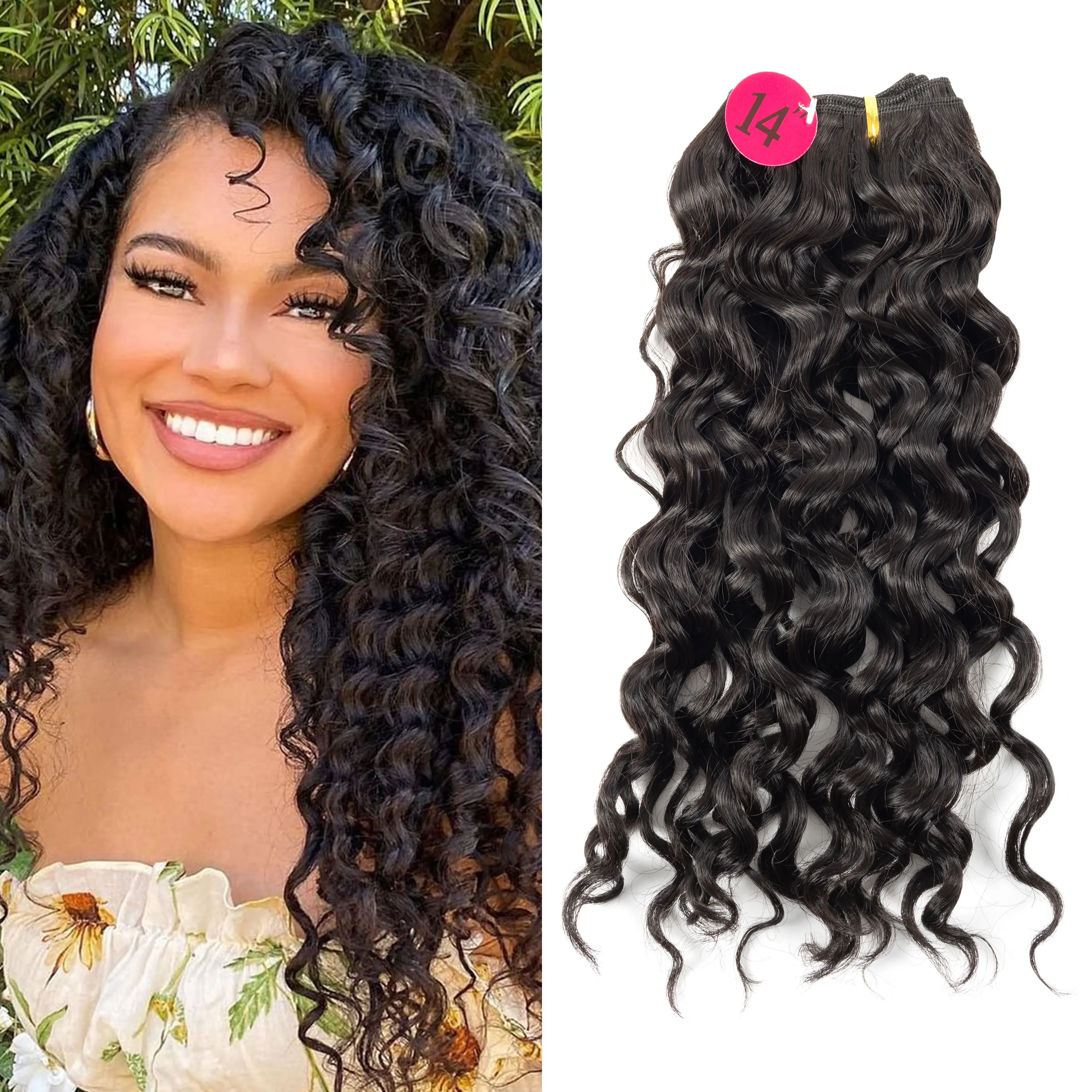 

Горячая распродажа! Очаровательные синтетические накладные волосы из термостойкого волокна, испанская волна, 4 шт., 8-14 дюймов + челка с бесплатной застежкой.