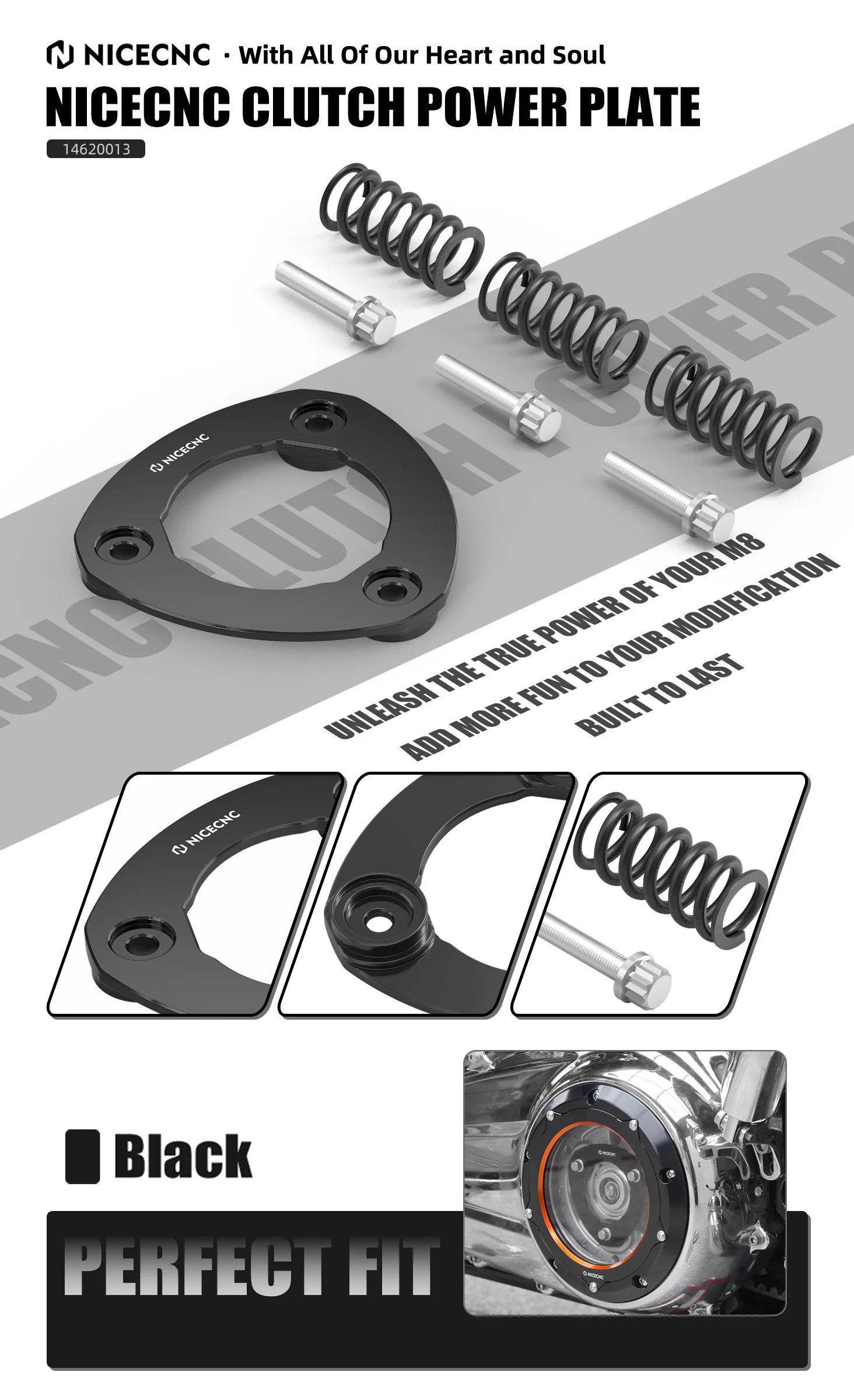 Transparente Motorrad-Kupplungsdeckel/Federstopperplatte für Harley Road King Special FLHRXS 2017–2024, Road King FLHR 2017–2022 – Detail 3