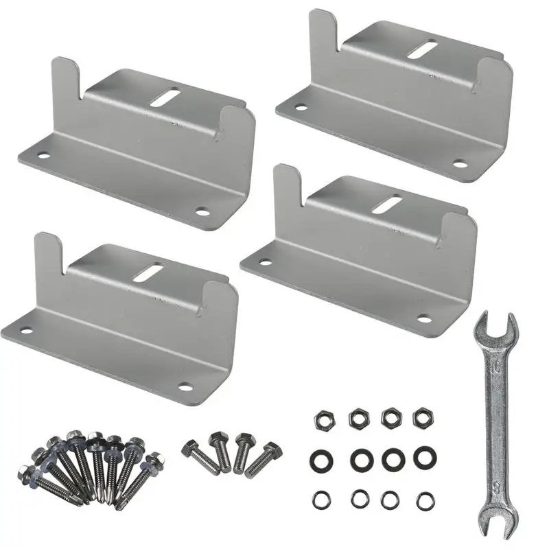 

Z Brackets For Mounting Solar Panel Brackets 4 Units Per Set Lightweight Aluminum Curved Z Brackets Includes Nuts Bolts Wrench