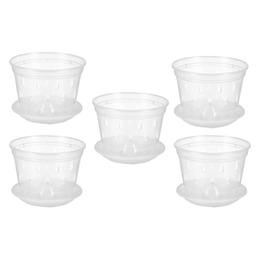 

5 set Clear chid Pot Drainage Holes PP Plant Pots for Garden UseFlower Pot Set Garden Supplies Plastic Planter