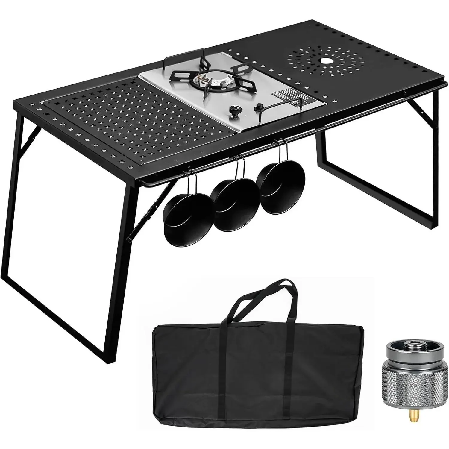 

Комплект столов W_Camping с газовой плитой на пропане и чехлом для переноски, портативный складной походный столик, комбинация агрегатов