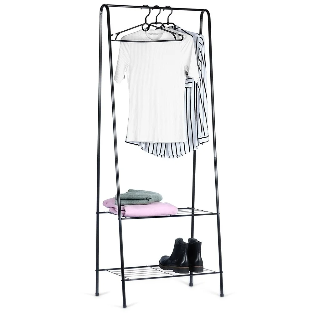 Staande Hanger Voor Kleding Metaal Zwart 153 Cm