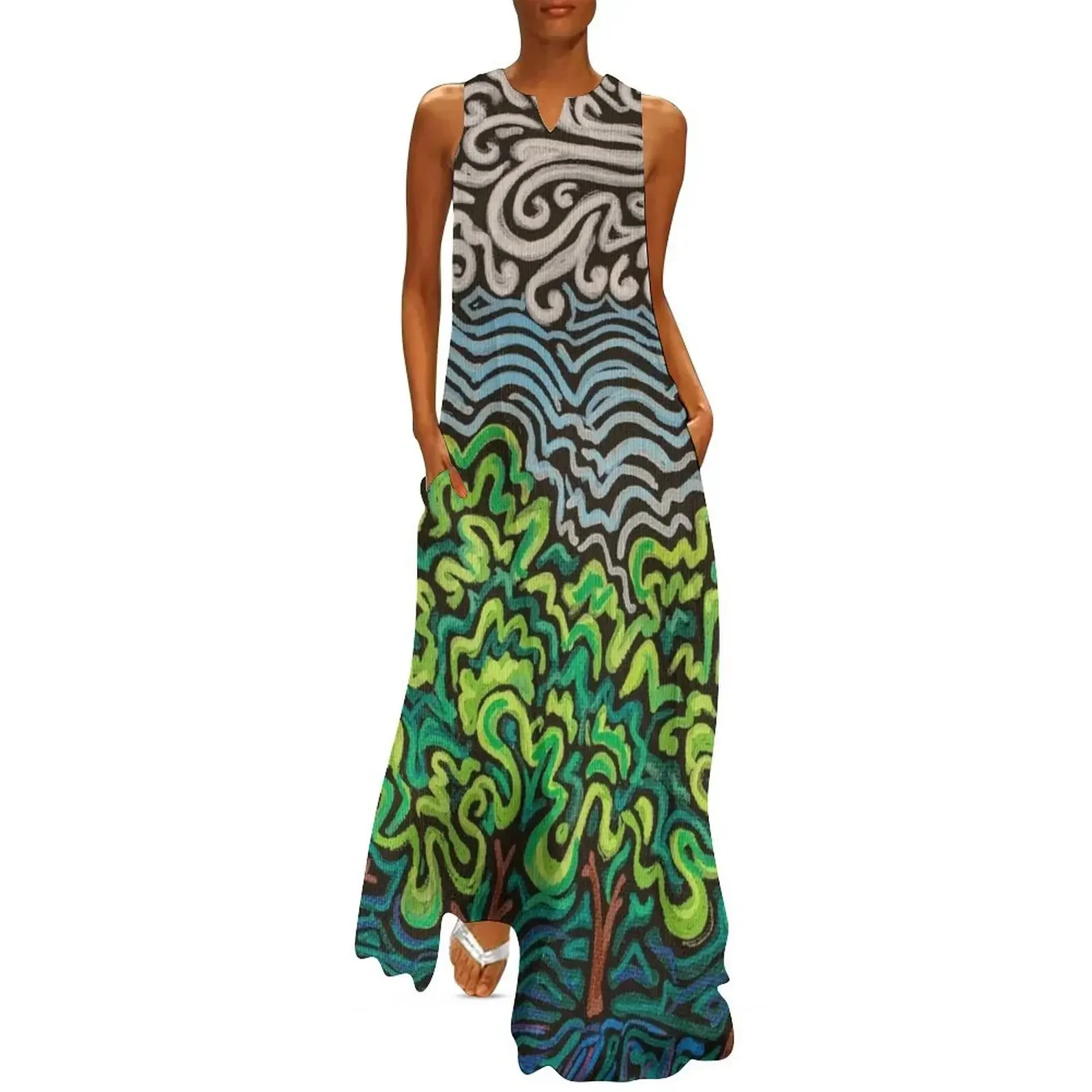 

Bouncy sky Long Dress Summer skirt summer clothes for women dress for women summer festival outfit women Dress