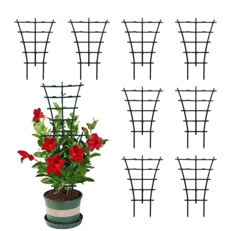 

8Pcs Garden Growing Plant Climbing Trellis Potted Vegetable Trellis Stackable Vegetable Support Trellis for Indoor Plant