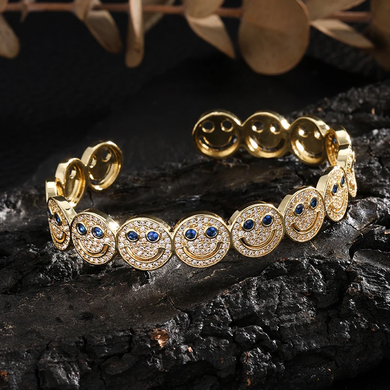 قطعة واحدة من سوار الوجه المبتسم الفاخر الرائع مناسب للسفر اليومي والحفلات والولائم لارتداء المجوهرات العصرية #6