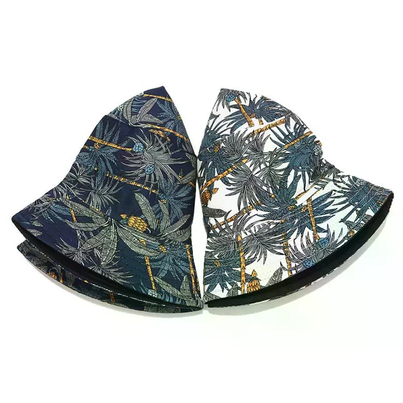 Fashion Double Sided Cartoon Graffiti Bucket Hat Travel Sun Cap Men Women New