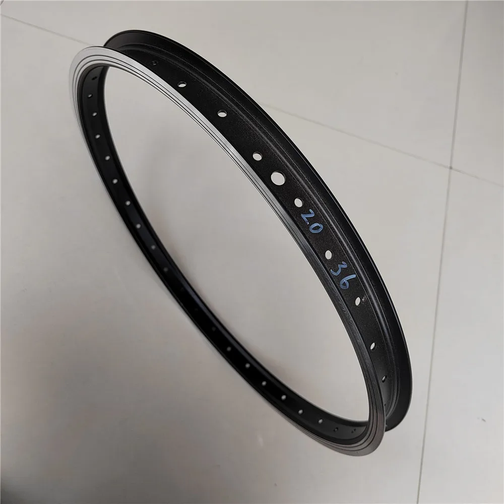 Electric Bicycle Wheel Rim Single Layer Black V Brake BMX Ring Widen 13G 14g Spoke Plug 36 Hole 406 20 Inch