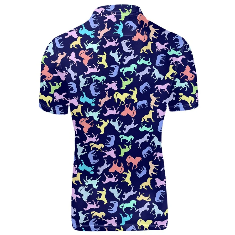 New 3d Printed Pug Polo Shirt For Men Summer Animal Dog Pattern Lapel T-shirt Casual Street Loose Short Sleeve Tops Tee Shirts