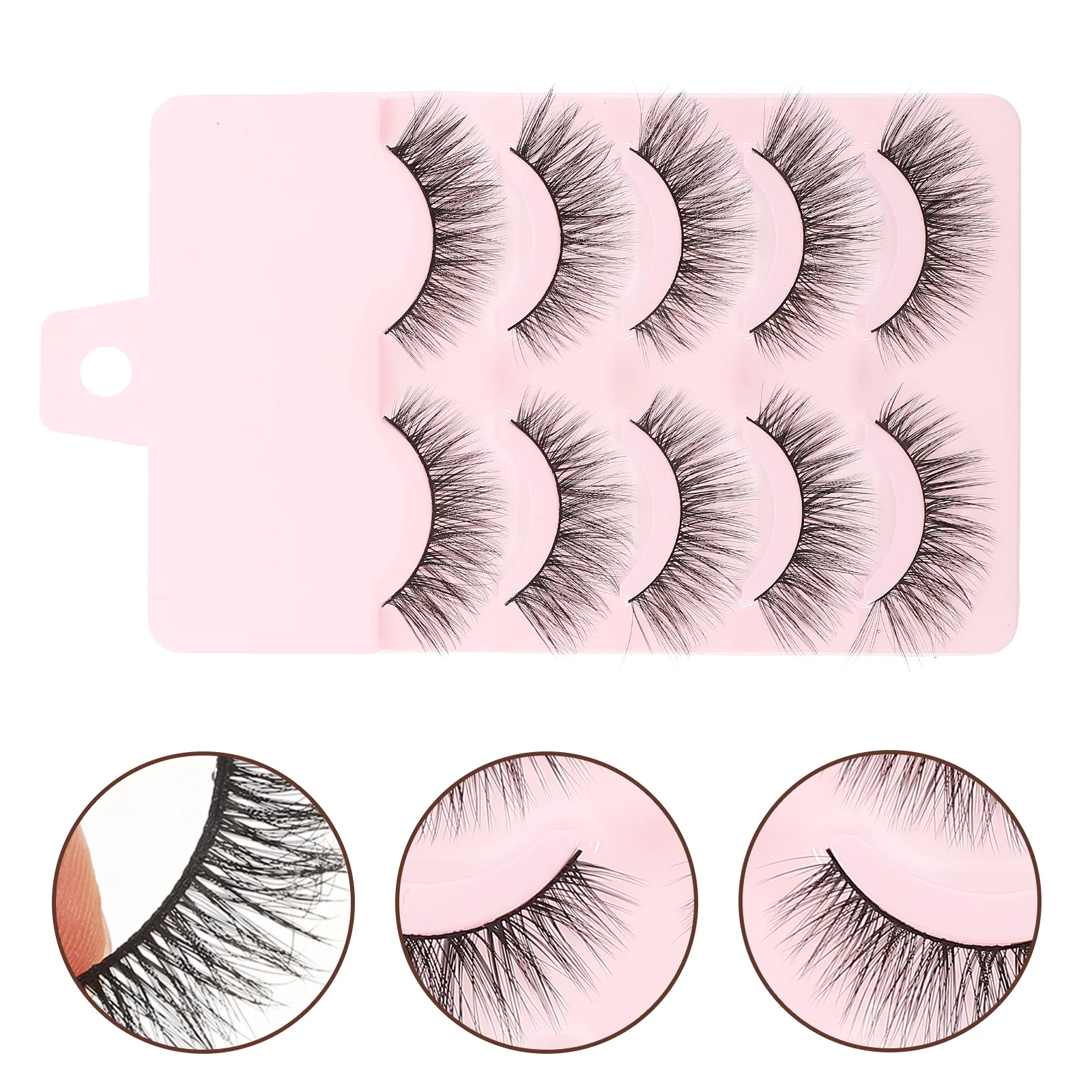 5 Paar natürliche handgemachte falsche Wimpern, dickes langes Make-up-Zubehör für Frauen, bequeme Party, Alltag, falsche Wimpern