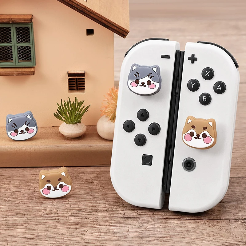 4pcs Joy Con Joystick Caps For Nintendo Switch Oled Lite Controller Thumb Grips Joystick Cap Soft Silicone Covers Button