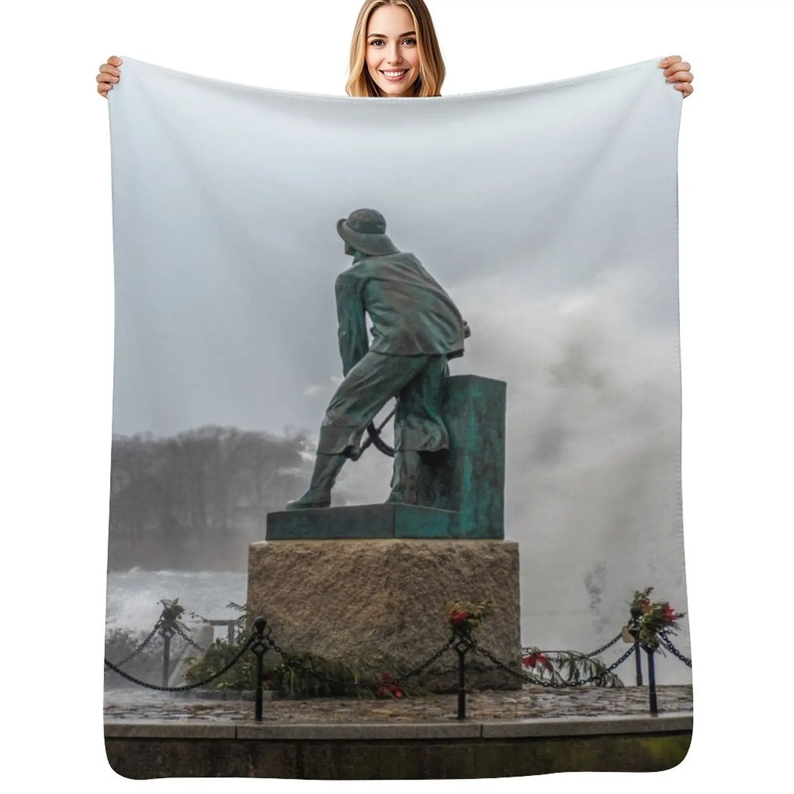 

Wave splashing near the Fisherman's Memorial Throw Blanket blankets and throws warm winter For Baby Thins Blankets