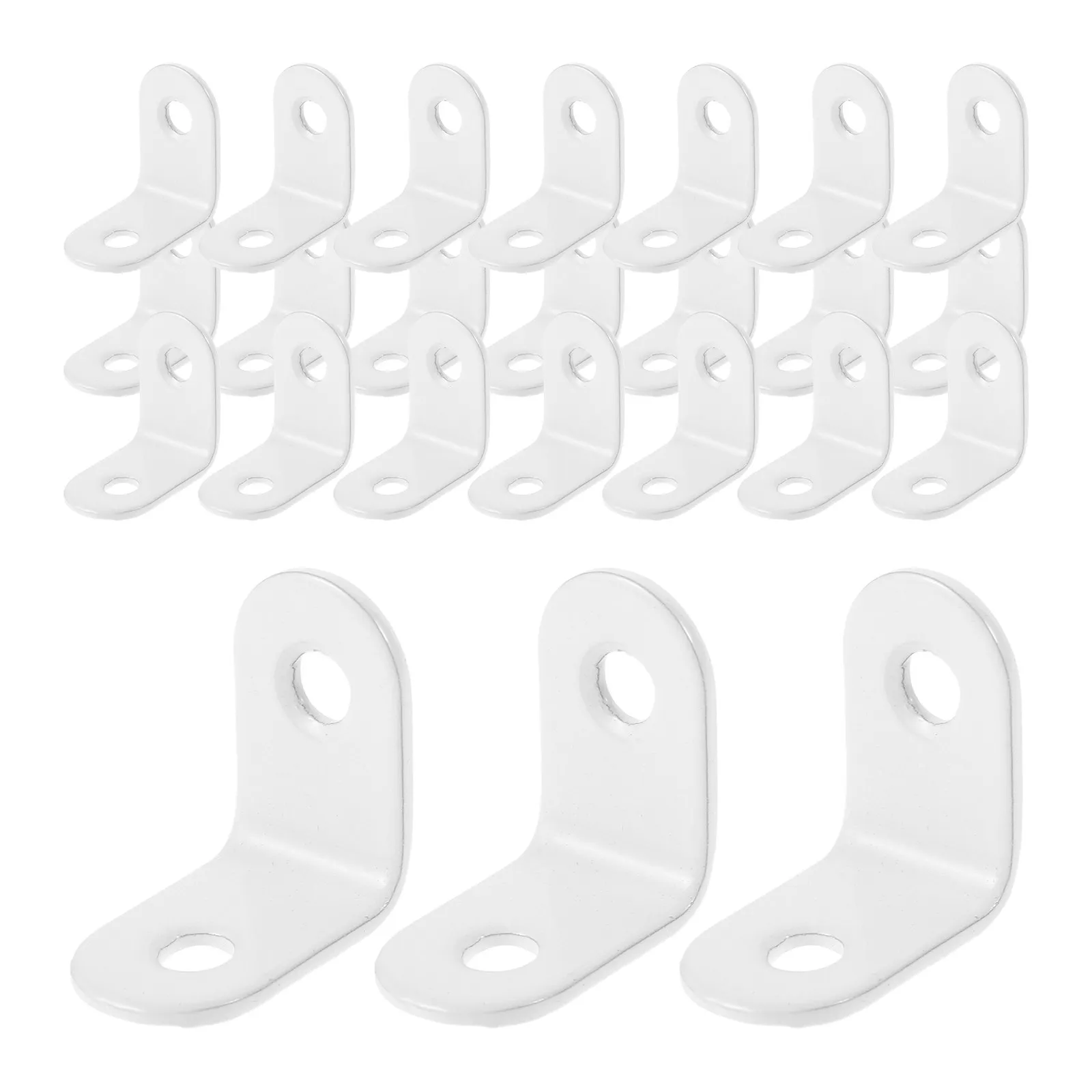 24Pcs Right Angle Brackets Stainless Steel L Shaped Corner Brace for Wood Furniture Cabinet Shelf Support Corner Brackets with