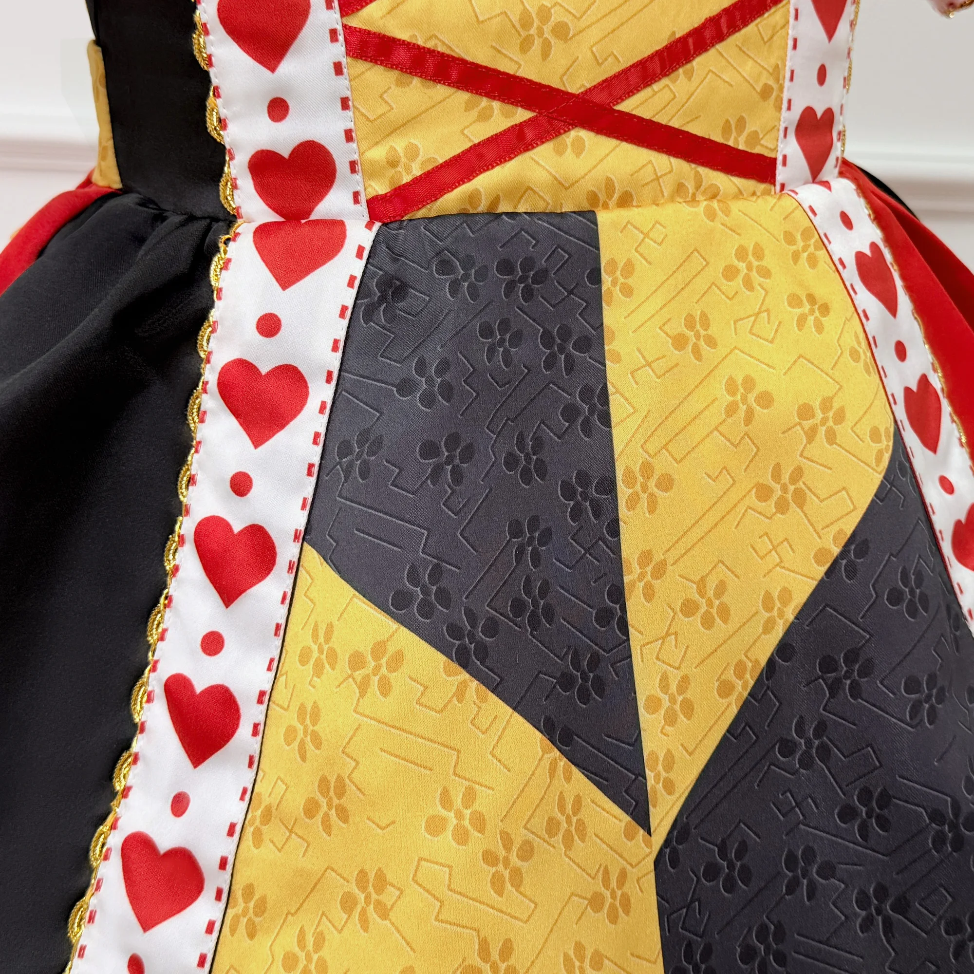 Fancy Wonderland Rote Herz-Königin Halloween-Kostüm für Mädchen, Poker-Geburtstagsparty-Kleider, Mädchen-Bühnen-Weihnachts-Kinderkleidung – Detail 6