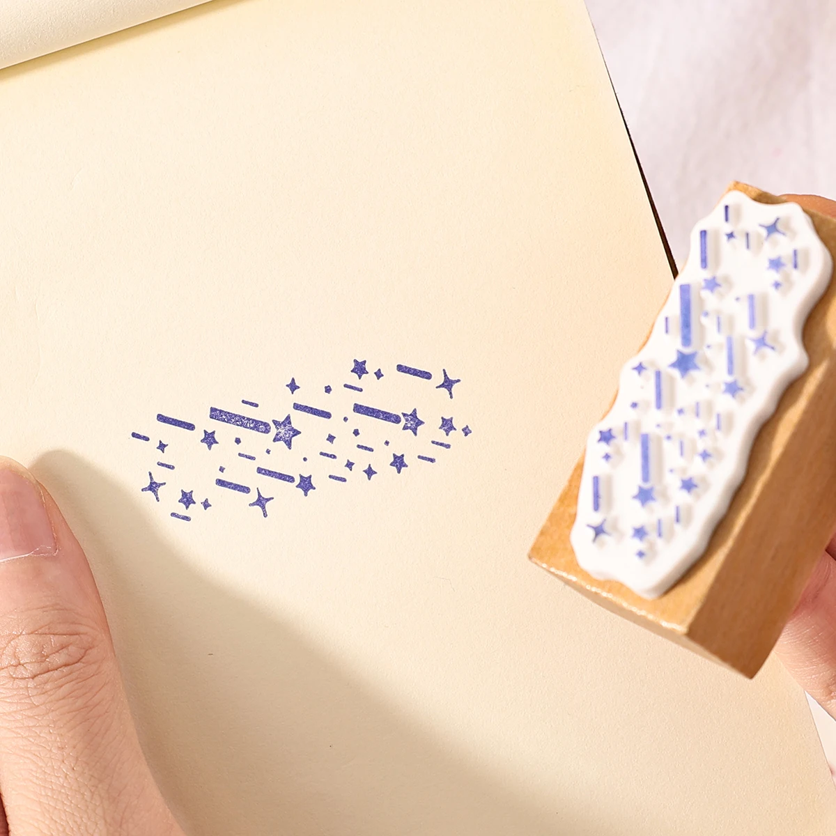 8 قطعة/صندوق النيزك القمر مجموعة طوابع خشبية لسجل القصاصات وبطاقة مذكرات الديكور ، هدية صندوق الديكور ، لوازم الدراسة الأنيقة #4
