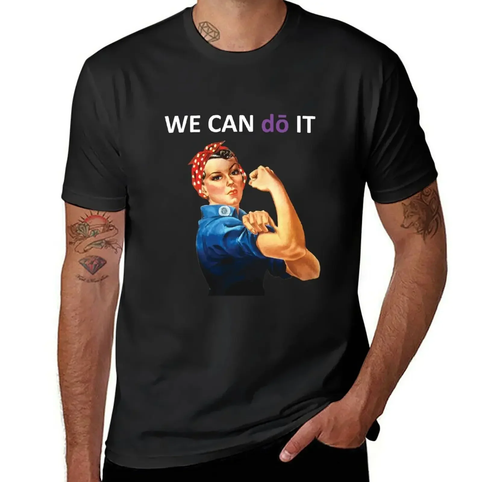 

WE CAN do IT T-Shirt plain summer top heavyweights oversizeds Men's t-shirt