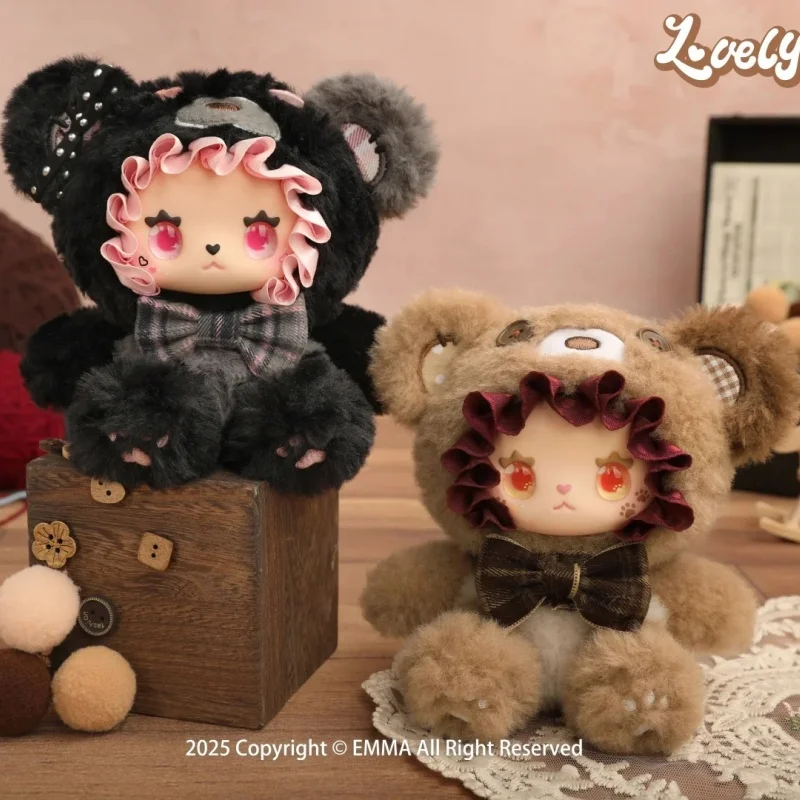 حقيقية جميلة إيما الدب التحالف سلسلة لطيف أفخم صندوق أعمى الفينيل الوجه دمية نموذج تزيين مُثبت لعبة صندوق غامض هدية