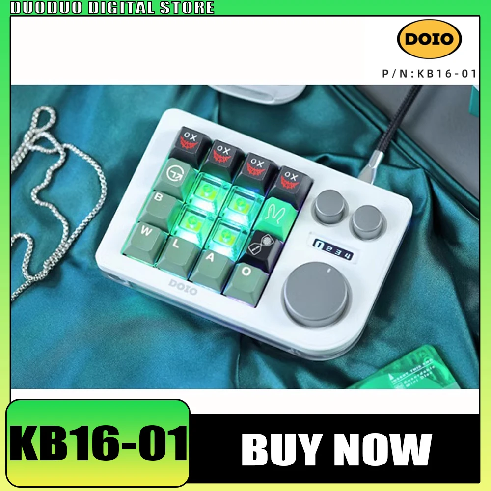 

Doio Kb16-01 Mini Keyboard 3 Knob 16 Keys Wired Mechanical Keyboard Customized Keyboard Accessory For Computer Gamer Designer