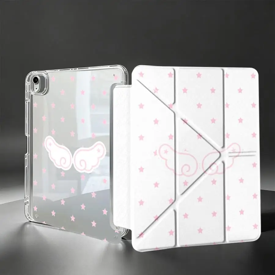 Sweet Polka Dot Angel Tablet Case For Samsung Galaxy Tab S7 FE S8 S9 Plus A8 A11 A9 Plus S10 Lite With Pen Slot Cover
