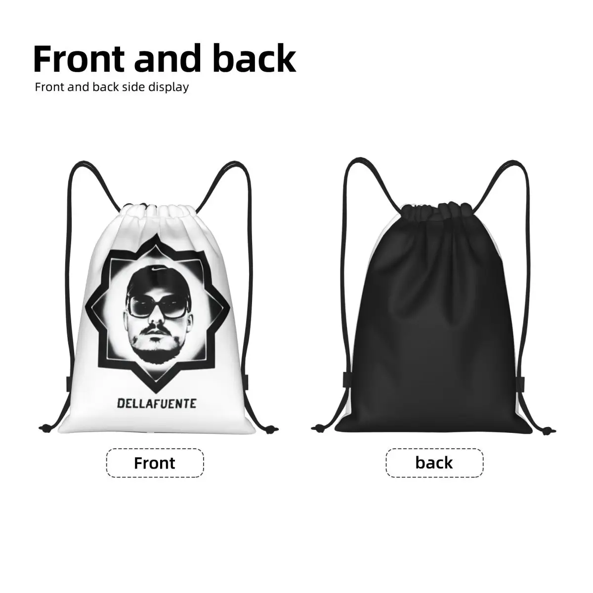 Dellafuente Drawstring Backpack Women Men Gym Sport Sackpack Portable Spanish Rapper Training Bag Sack