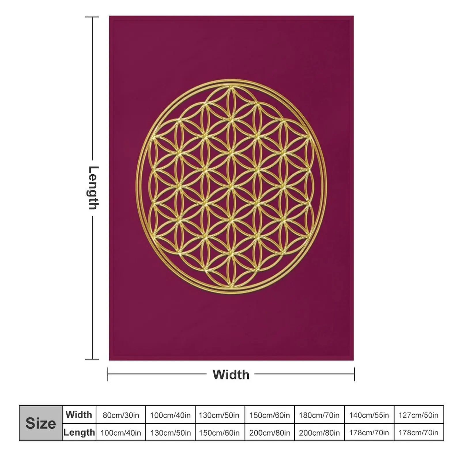 Flower of life, sacred geometry, energizing & purification Throw Blanket Soft Plush Plaid Cute Plaid bed plaid Blankets