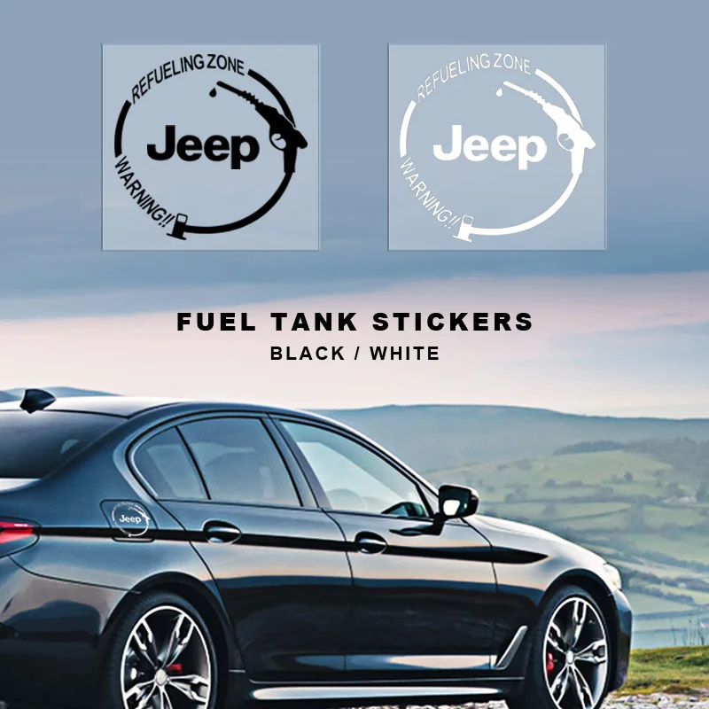1Pcs Car Fuel Tank Cap Stickers Vinyl Fashion Decoration Decals For Jeep Gladiator Grand Cherokee Compass Accessory Renegade JK