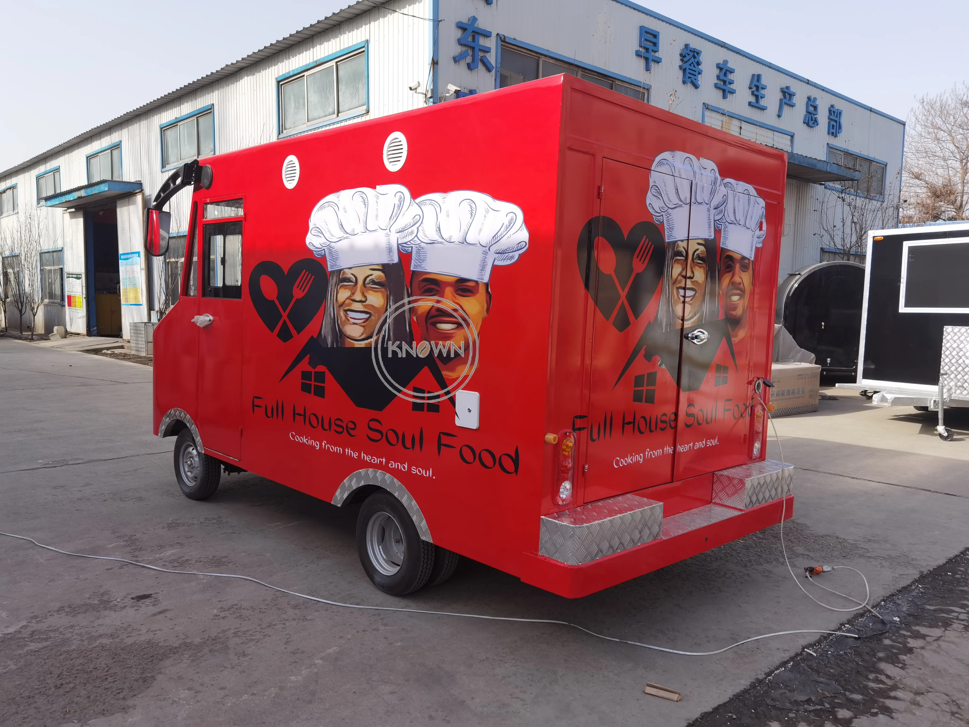 Electric Drivable Food Truck with Full Kitchen for Sale Ice Cream Sandwich Bakery Pizza Coffee Exhaust Fan Mobile Food Cart