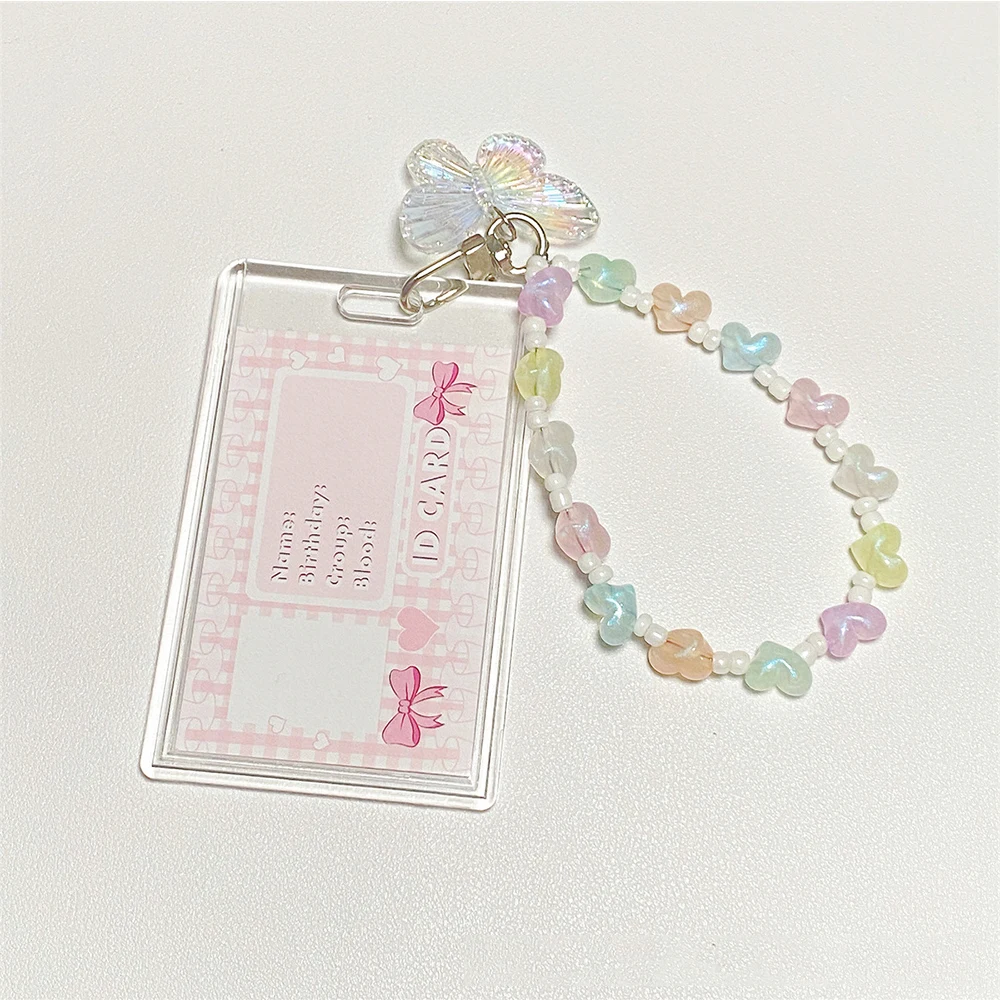 Ins Cartão De Armazenamento Manga, Coração Borboleta Pingente, Ins Photocard Titular, Credit ID Bank Card, Foto Luva Protetora