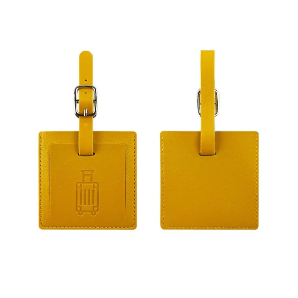 

Square Shape PU Luggage Tag Boarding Pass Travel Accessories Information Card Address Label Colorful Luggage Travel Tag Men