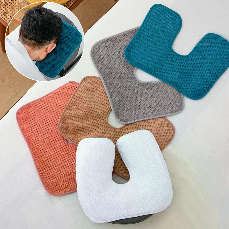Coral Fleece Head Pad Towels U-Shaped Facial Pillow Covers Thickened Headrest Cushion Facial Care Beauty SPA Massage Supplies