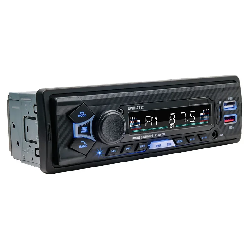 Car Bluetooth MP3 Player Car Radio Amplifier U Disk Card Reader Support Voice Control SWM-7812