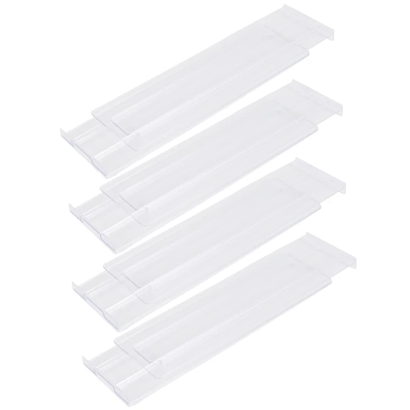 

Y42A-Drawer Dividers 8 Pack, Adjustable 3.2 Inch High Expandable From 11-20.6 Inch Kitchen Drawer Organizer, Clear Plastic