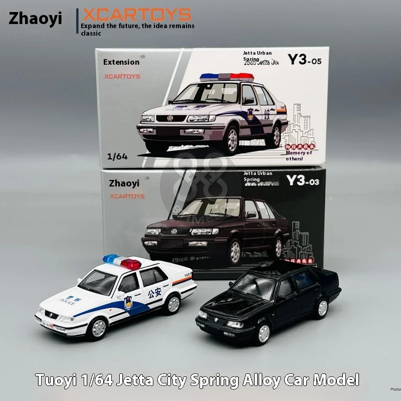 

Tuoyi 1:64 Y3-05 Y23 Полицейская машина общественной безопасности Городская весна Серебряный сплав Модель автомобиля Настольный орнамент Подарок на день рождения в наличии крутой