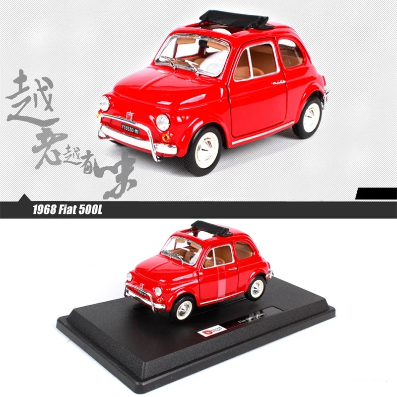 Bburago 1:24 new style Fiat 500L 1968 124 Spider alloy car model simulation car decoration collection gift toy birthday present