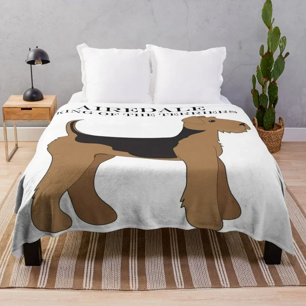 

Airedale King of the Terriers Throw Blanket Spring Fall Cozy Throw Blanket for Couch