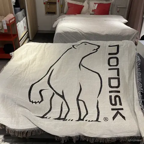 Nordisk 담요 캠핑 야외 피크닉 던지기 담요 흰색 곰 담요 침대 홈 장식 술 소파 코브 섬유