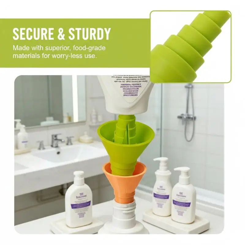 Universal Bottle Emptying Kit Eco Friendly Reusable No Waste Funnel Adapter for Shampoo Lotion Home Daily Use