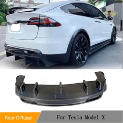 Car Rear Bumper Diffuser Spoiler Lip for Tesla Model X 2016 - 2021Rear Bumper Guard Diffuser Spoiler Body Kits Carbon Fiber