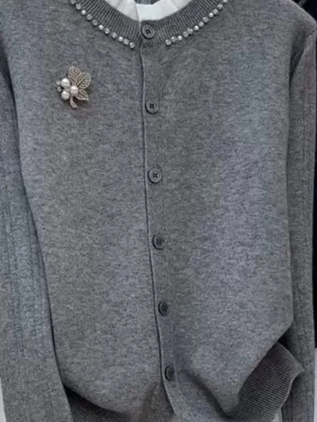 Autumn 2026 New Style Women's Knitted Open Cardigan with Button Wood Grain  Soft Polyester Fiber Casual Loose Fit Sweater