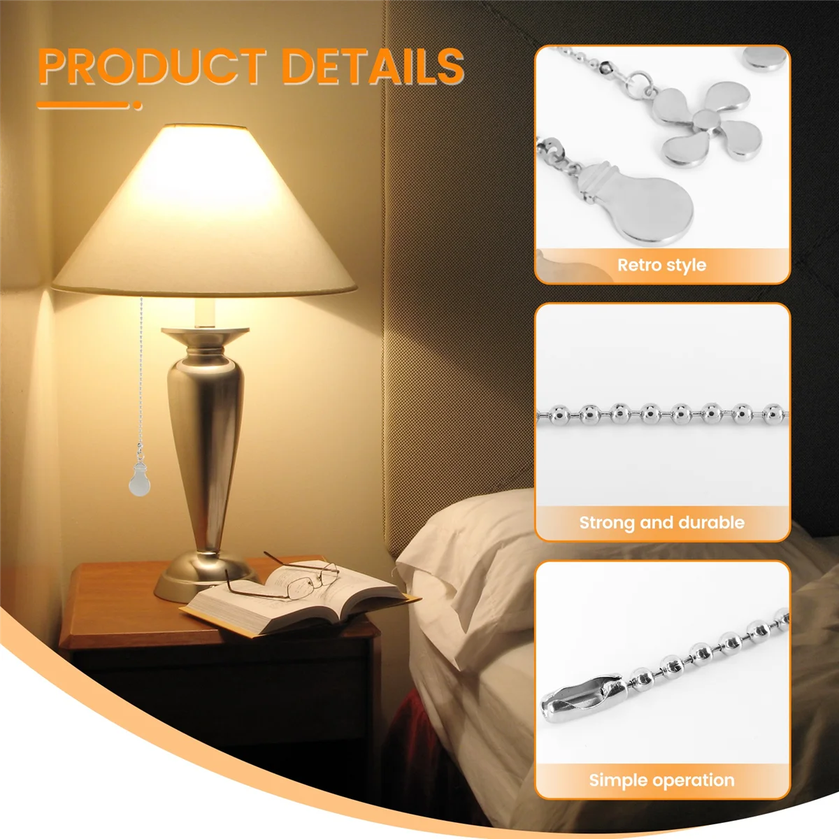 

【Срочная распродажа】Металлическая удлинительная цепь переключателя вентилятора