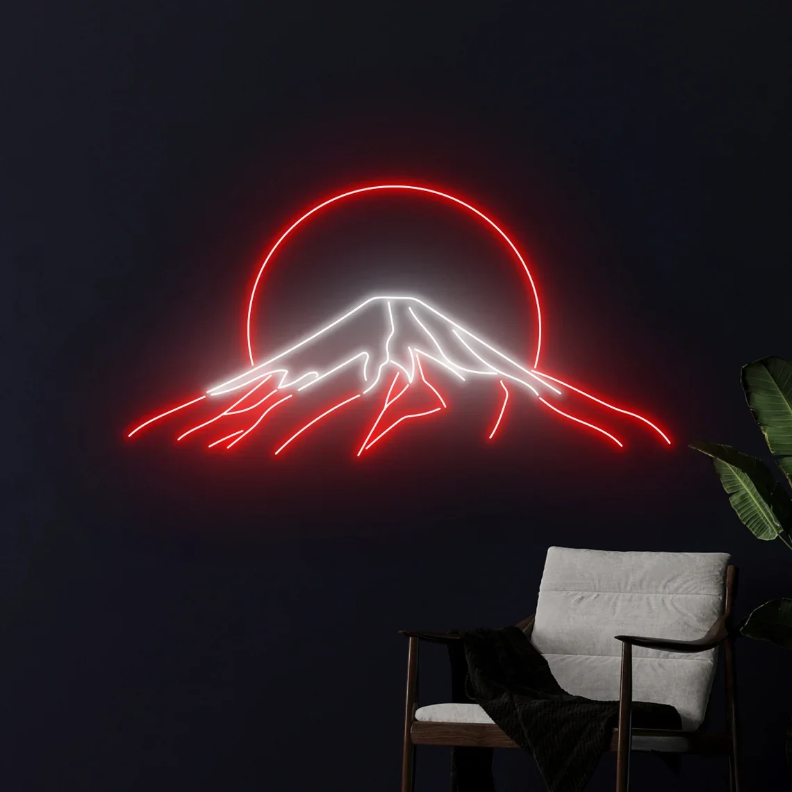 Fuji Mountain Neon Sign,Sunset Sunrise Mountain Neon Sign, Fuji Mountain Neon Home Office Art Wall Decor