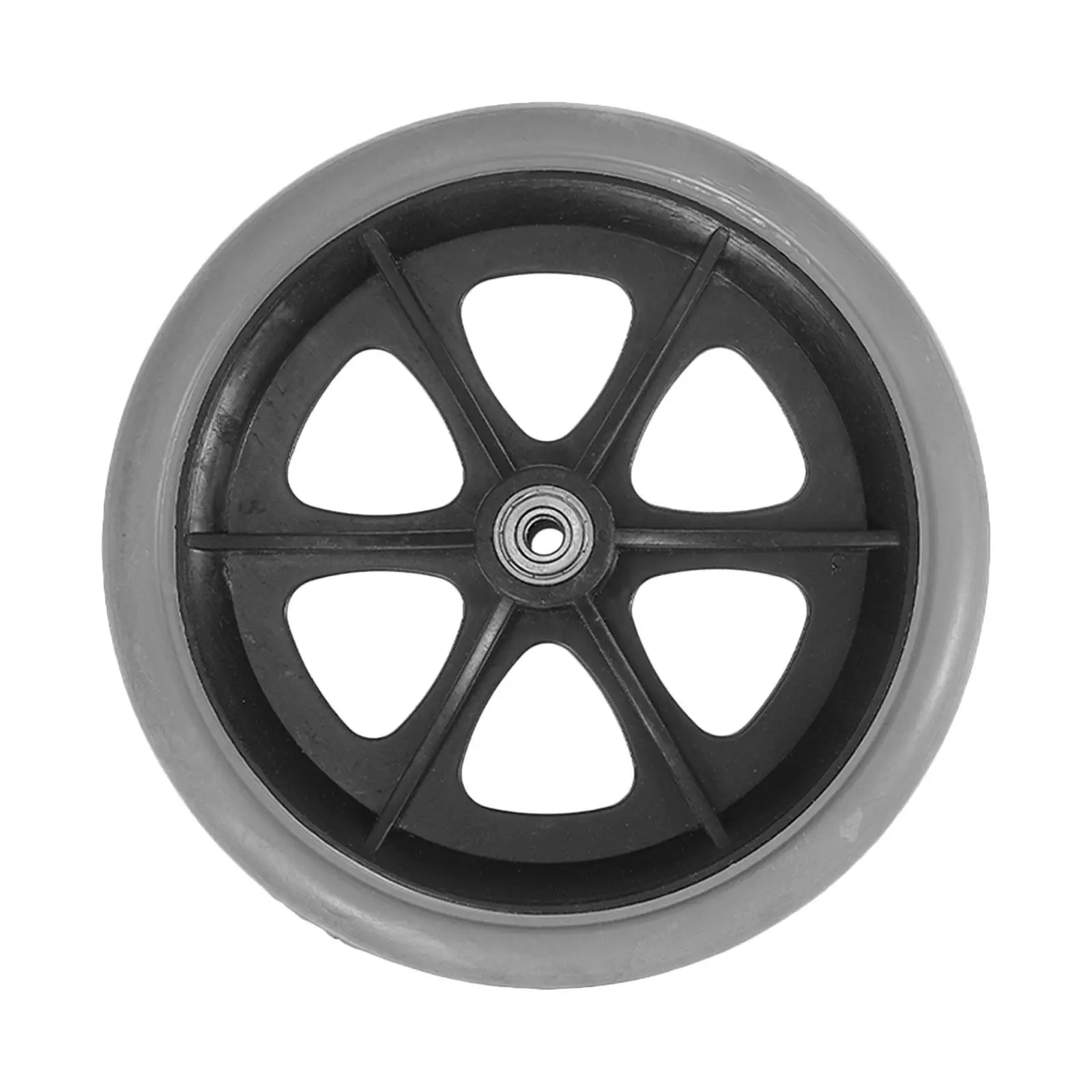 7 Inch Solid Tire Wheelchair Front Caster Wheel Replacement Heavy Duty Quiet Smooth Maneuverable Easy Install Multipurpose