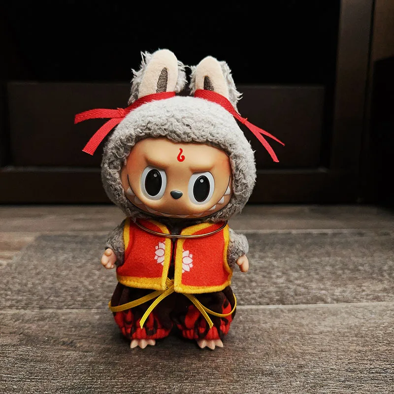 15cm/17cm Labubu V1 V2 Dolls Clothes Nezha Qiankun Circle Set Demon Child Conquers The Sea Movie Ne Zha 2 Accessories Cute Gift