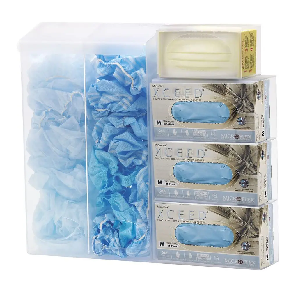 

Acrylic Bulk Organizer with 6 Compartments for Gloves, Masks, and More