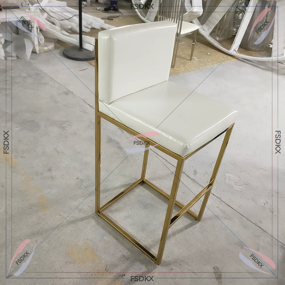 Popular Good Quality And Strong Gold Stainless steel High Chair For Counter Modern Bar stools Chair Restaurant Bar Chair