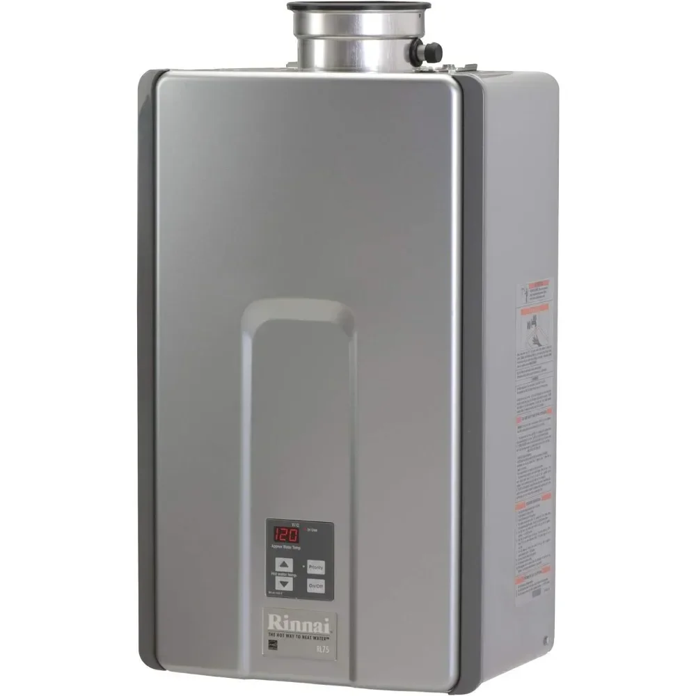

%a Tankless Hot Water Heater, 7.5 GPM, Propane, Indoor Installation
