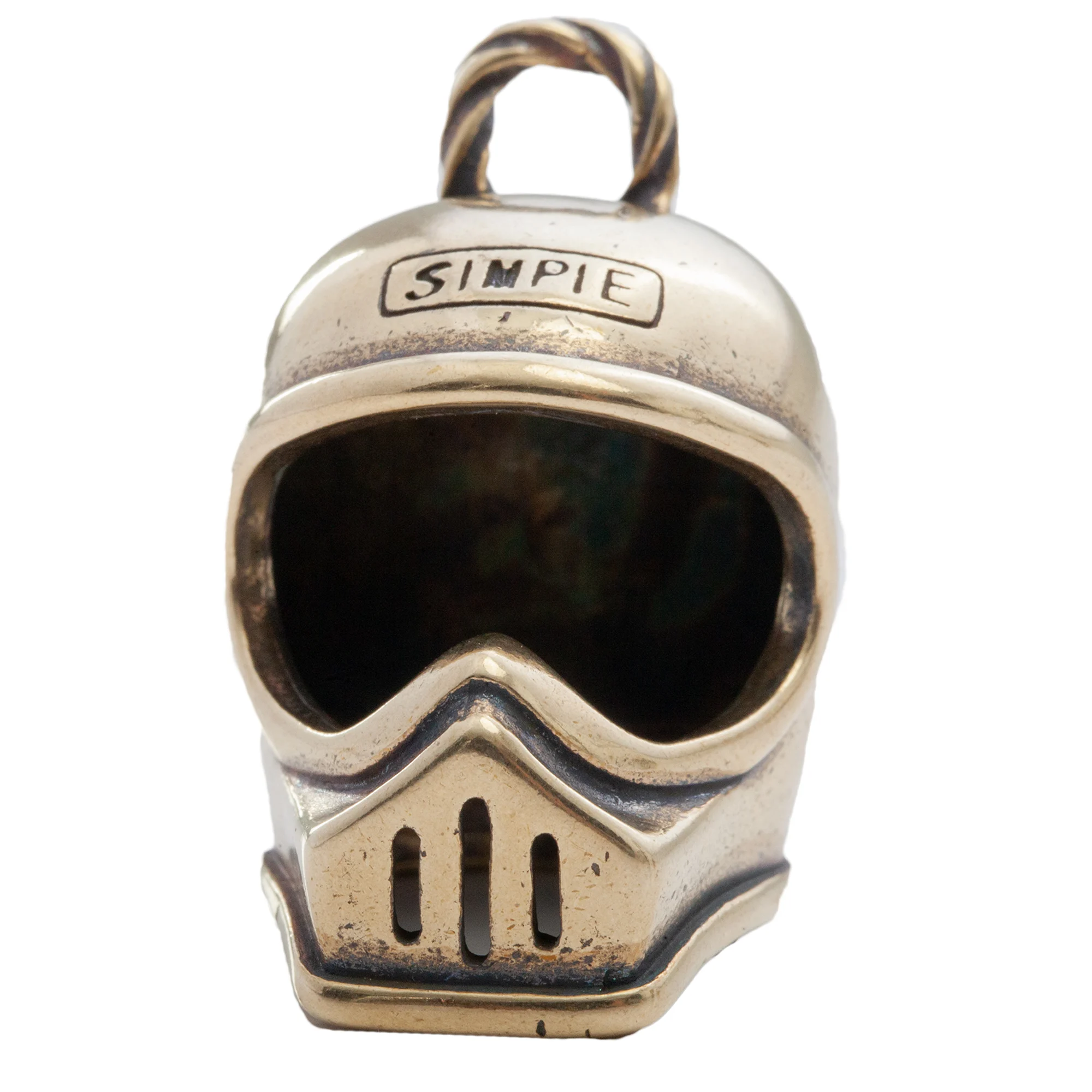 Motorcycle Helmet -Shape Pendant Vintage Keychain Motorcycle Accessories Brass Keychain