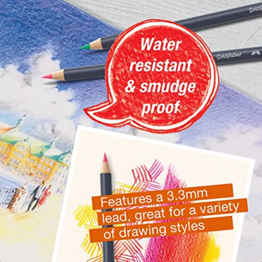 Pensil Warna Faber Castell Goldfaber Set Kaleng 24 Warna.