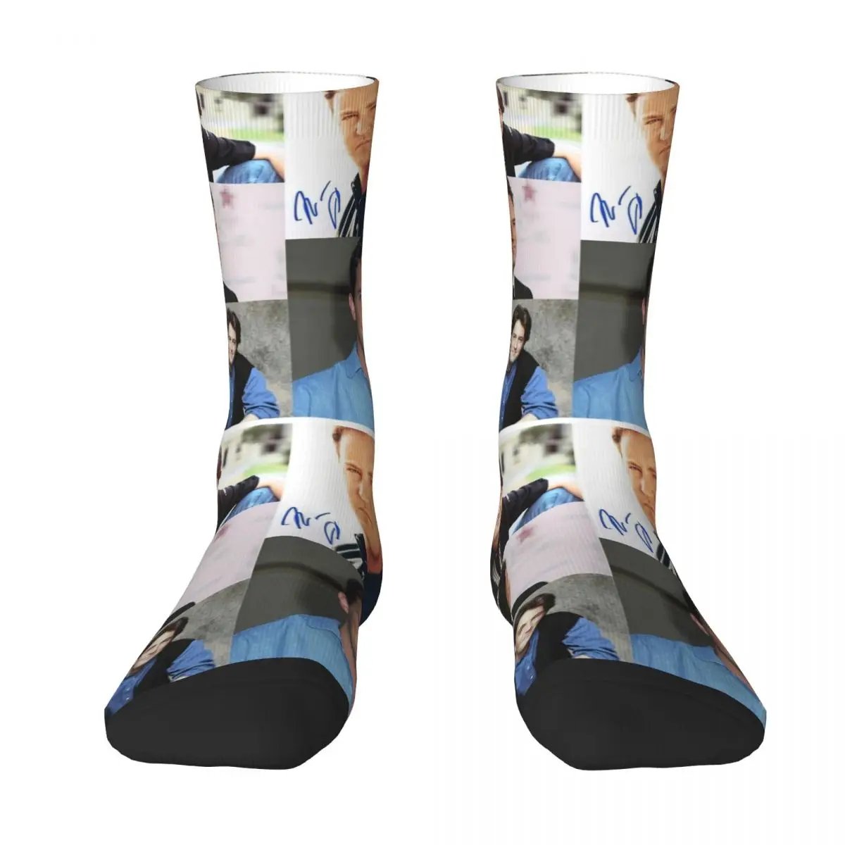 

Happy Funny Male Men Socks Casual Rip Matthew Perry Collage Sock High Quality Women Socks Spring Summer Autumn Winter