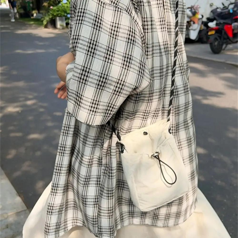 

Fashion Canvas Shoulder Crossbody Bags Lightweight Minimalist Style Phone Bag Solid Color Small Coin Purse for Girls