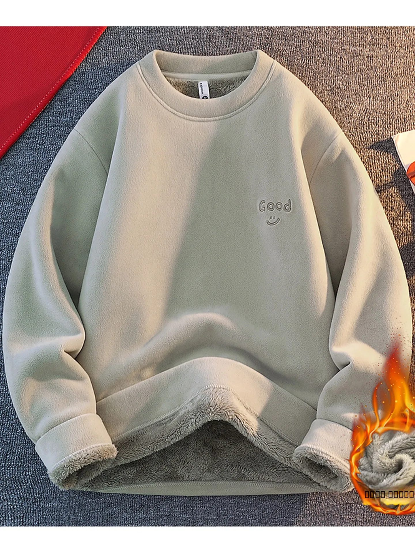 

Men's Thiened Hoodie Sweatirt round Ne Warm Winter Fce Lined Base Layer irt Casual Comfortable Polyester Fiber